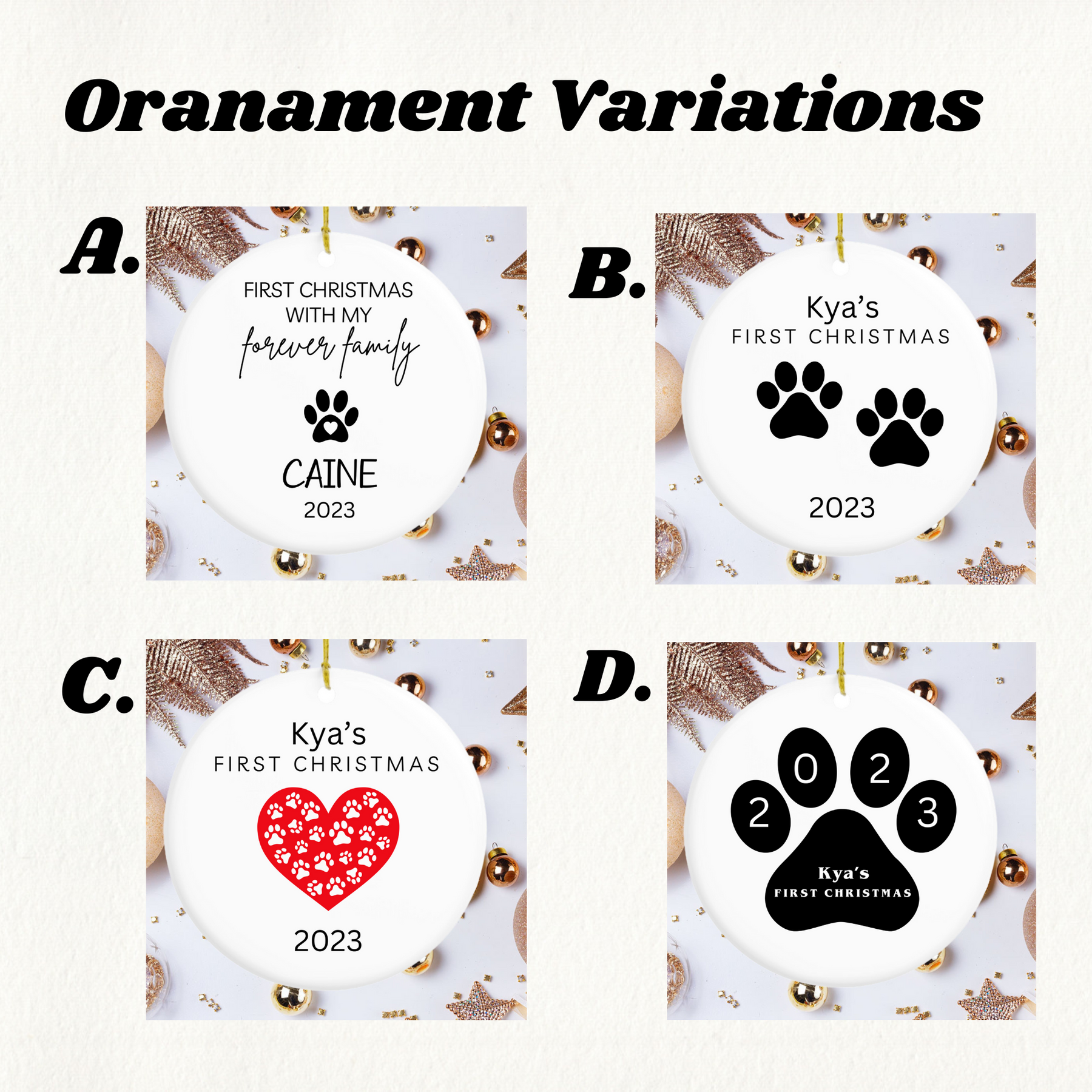 Dog/Cat First Christmas Ornament - Personalized Pet Ornament Keepsake