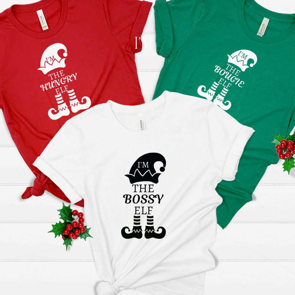 Customized Family Group Christmas Elf Shirts