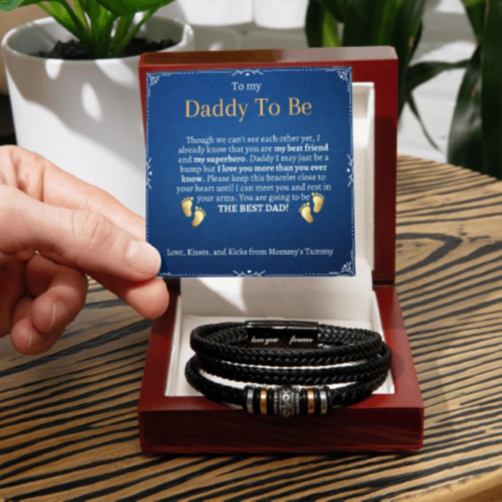 Men's Daddy To Be Gift From Bump Bracelet