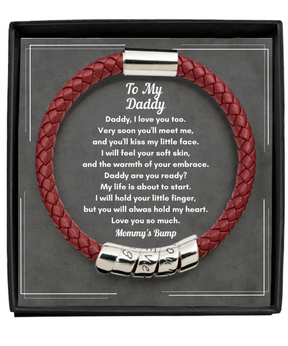 To My Daddy Men's Leather Bracelet - For Daddy To Be Gift from Bump