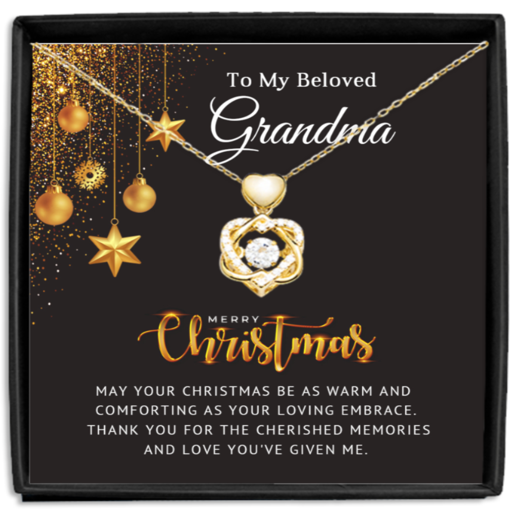 Grandma Necklace Gift - Love Knot Heart Jewelry For Grandmother