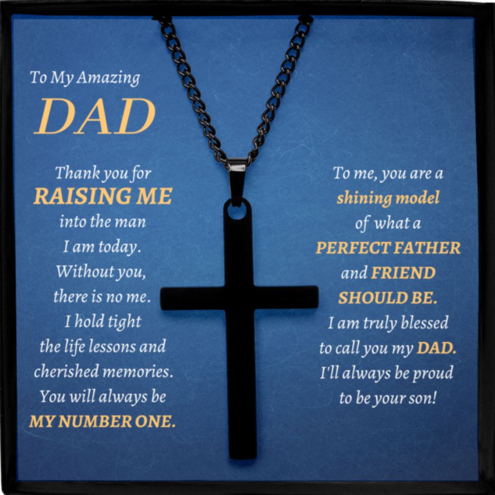 To My Amazing DAD Cross Necklace - From Son