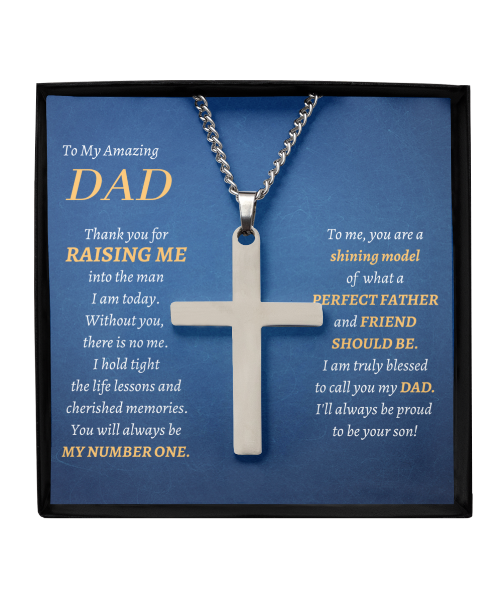 To My Amazing DAD Cross Necklace - From Son