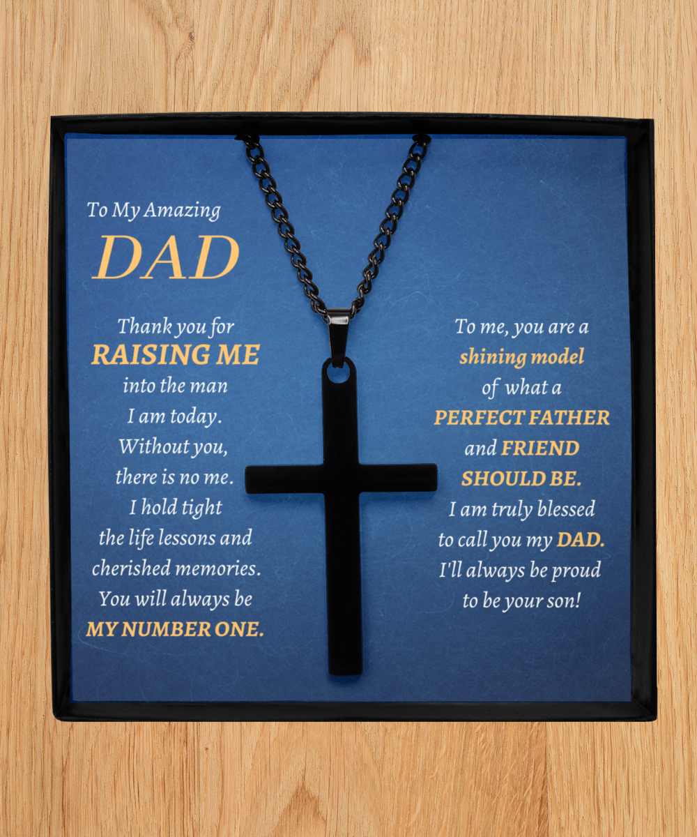 To My Amazing DAD Cross Necklace - From Son