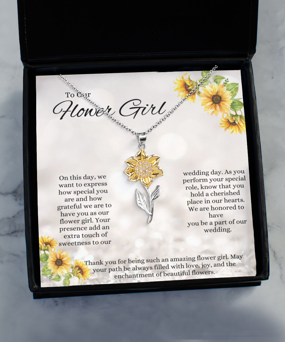 Custom Flower Girl Proposal Or Thank You Necklace