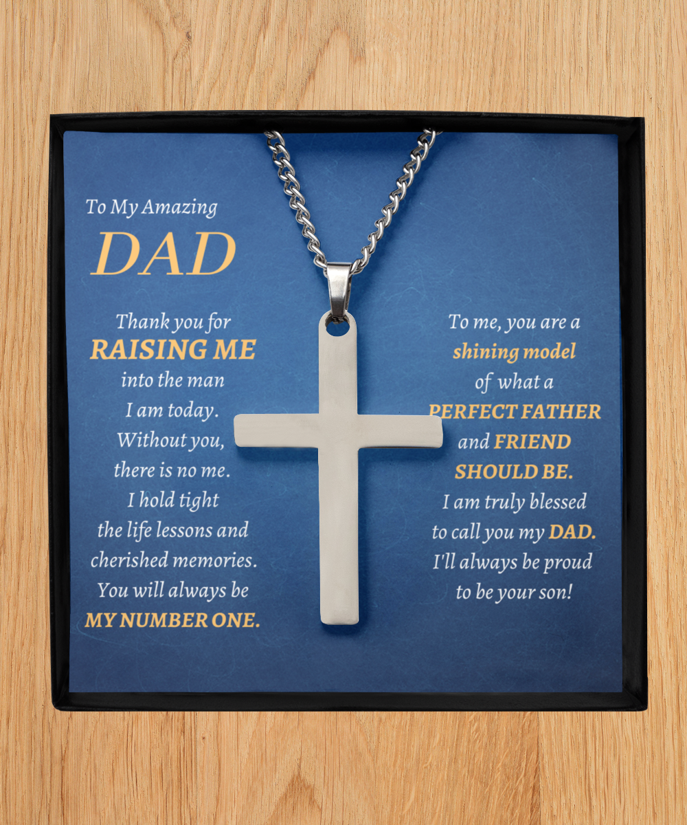 To My Amazing DAD Cross Necklace - From Son