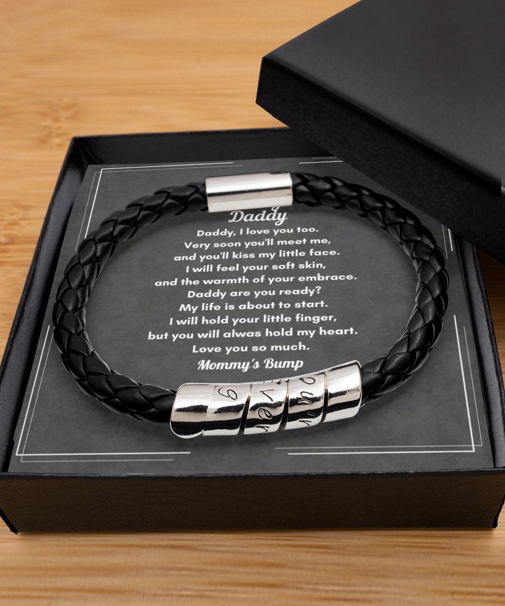 To My Daddy Men's Leather Bracelet - For Daddy To Be Gift from Bump