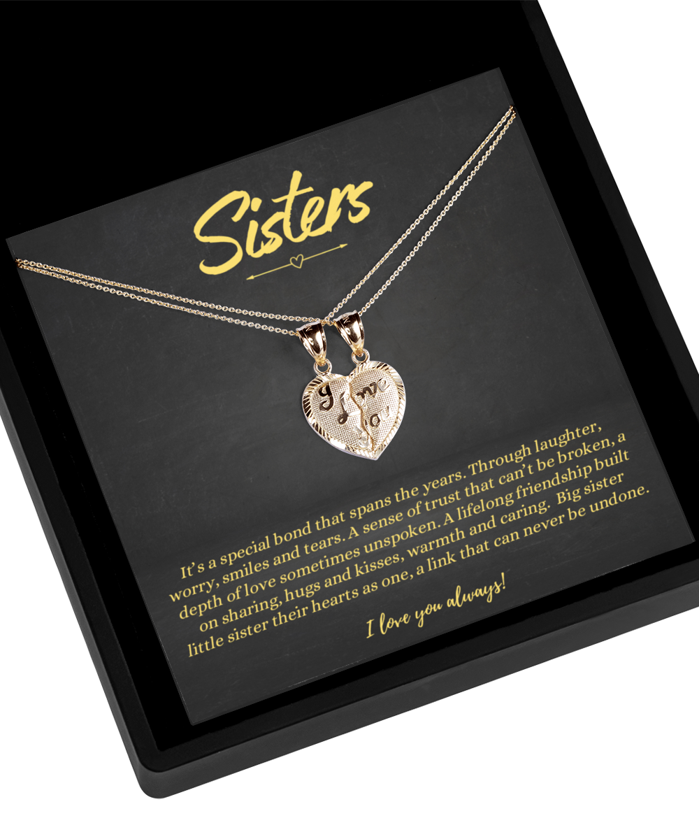 Breakable Heart Gold Necklace For Sisters Birthday Christmas