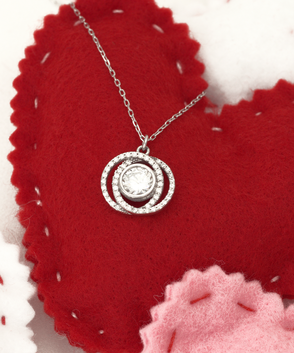 Double Crystal Circle Necklace - 21st Birthday Gift For Her